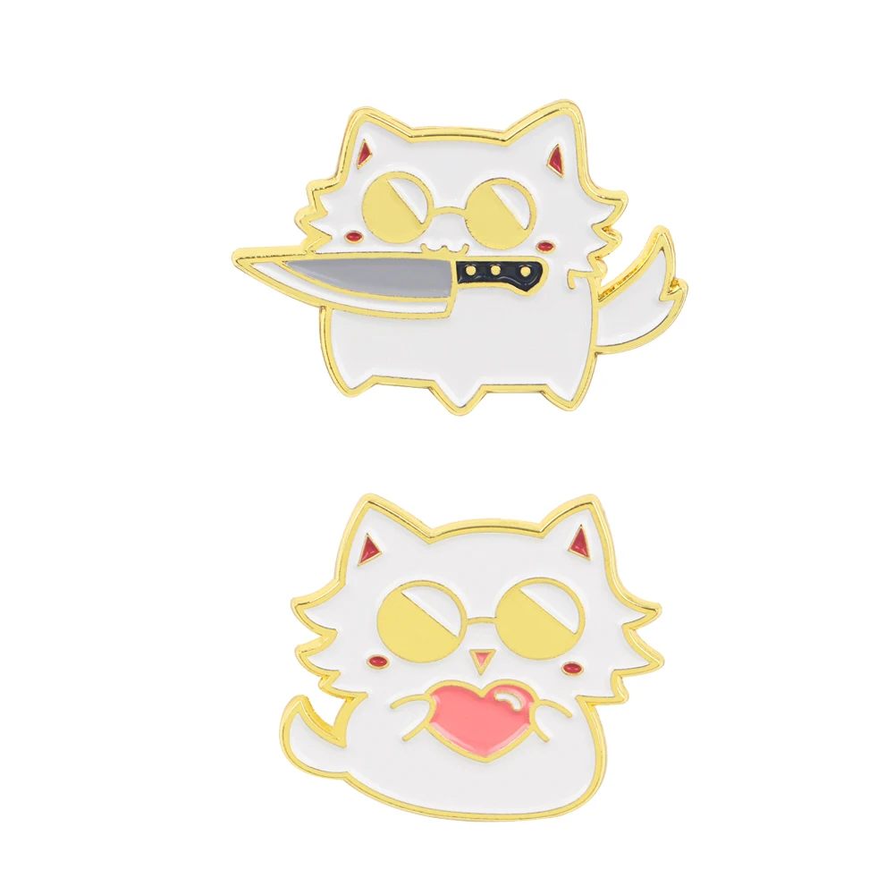 

Cute Japanese Anime Gojo Satoru Enamel Pin Girls Women's Brooches White Cat Badges Lapel Pins for Backpacks Accessories Gifts