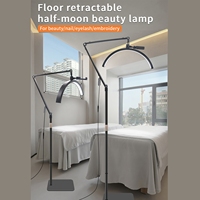 Photography Lamp Fill Light D-M40X Floor LED Video Light Half-moon with Telescoping Metal Stand Phone Clip & Remote Control