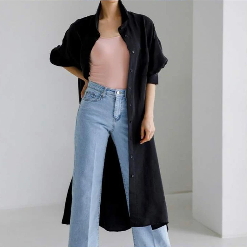 Johnature Thin Sunscreen Shirts Mid-length Summer New Loose Long-sleeved Korean Casual All Match Elegant Women Blouses 2024