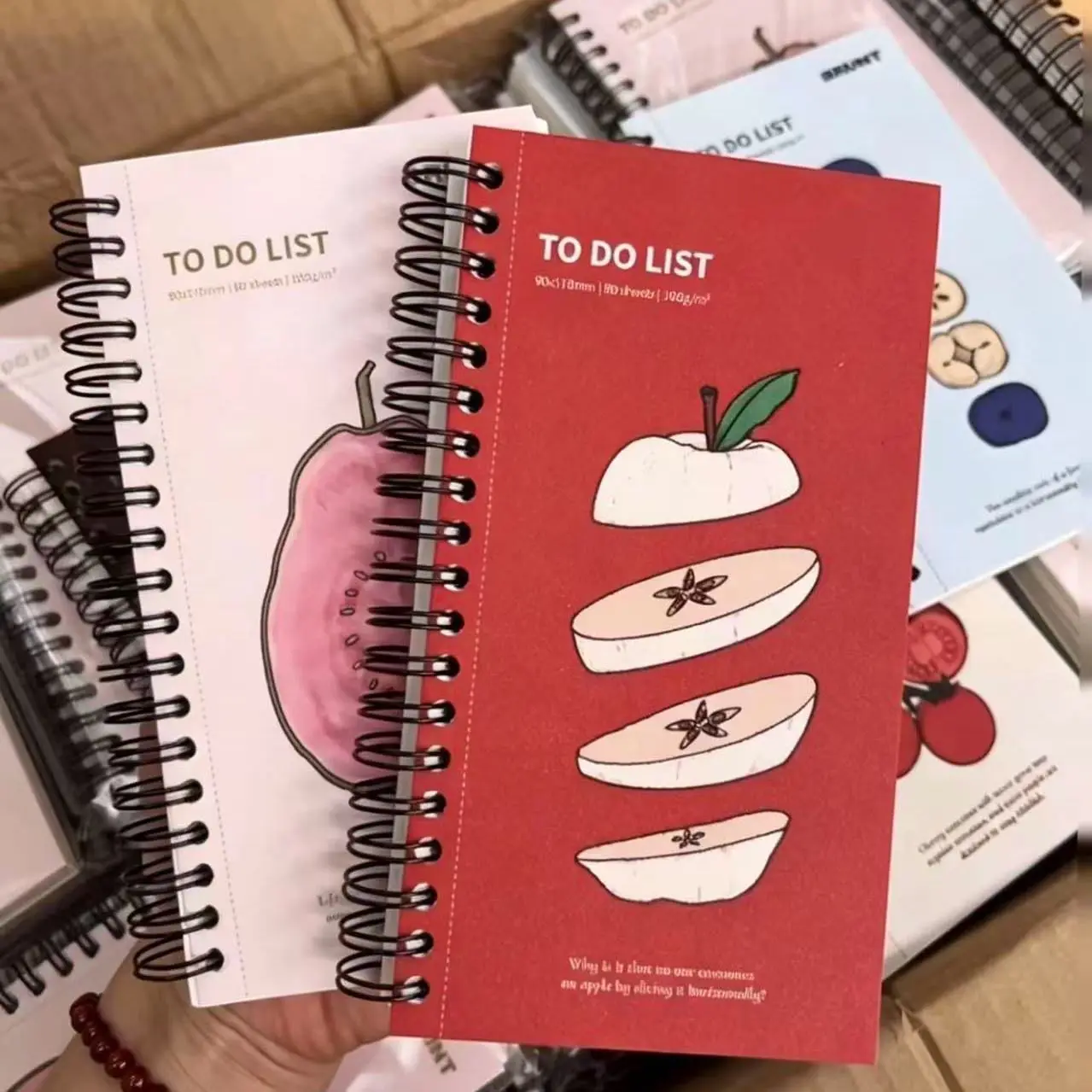 Fruit Illustration Spiral To-do List Notebook Cute Pocket Daily Task Plan Handwritten Diary Notebook Notebook Stationery