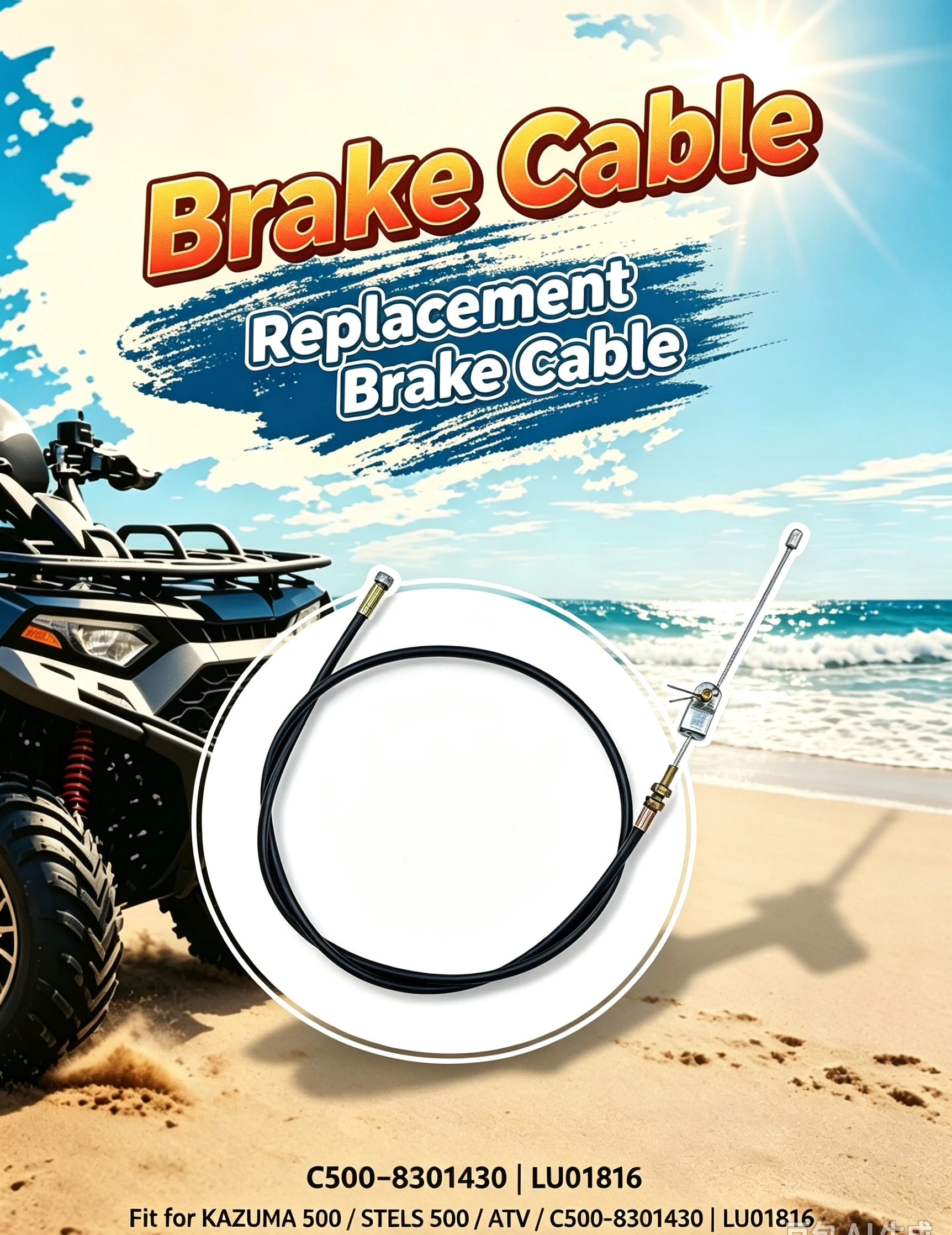 ATV Beach Bike Four-Wheel Go Kart Replacement Brake Cable Fit for KAZUMA 500 STELS 500 ATV C5008301430
