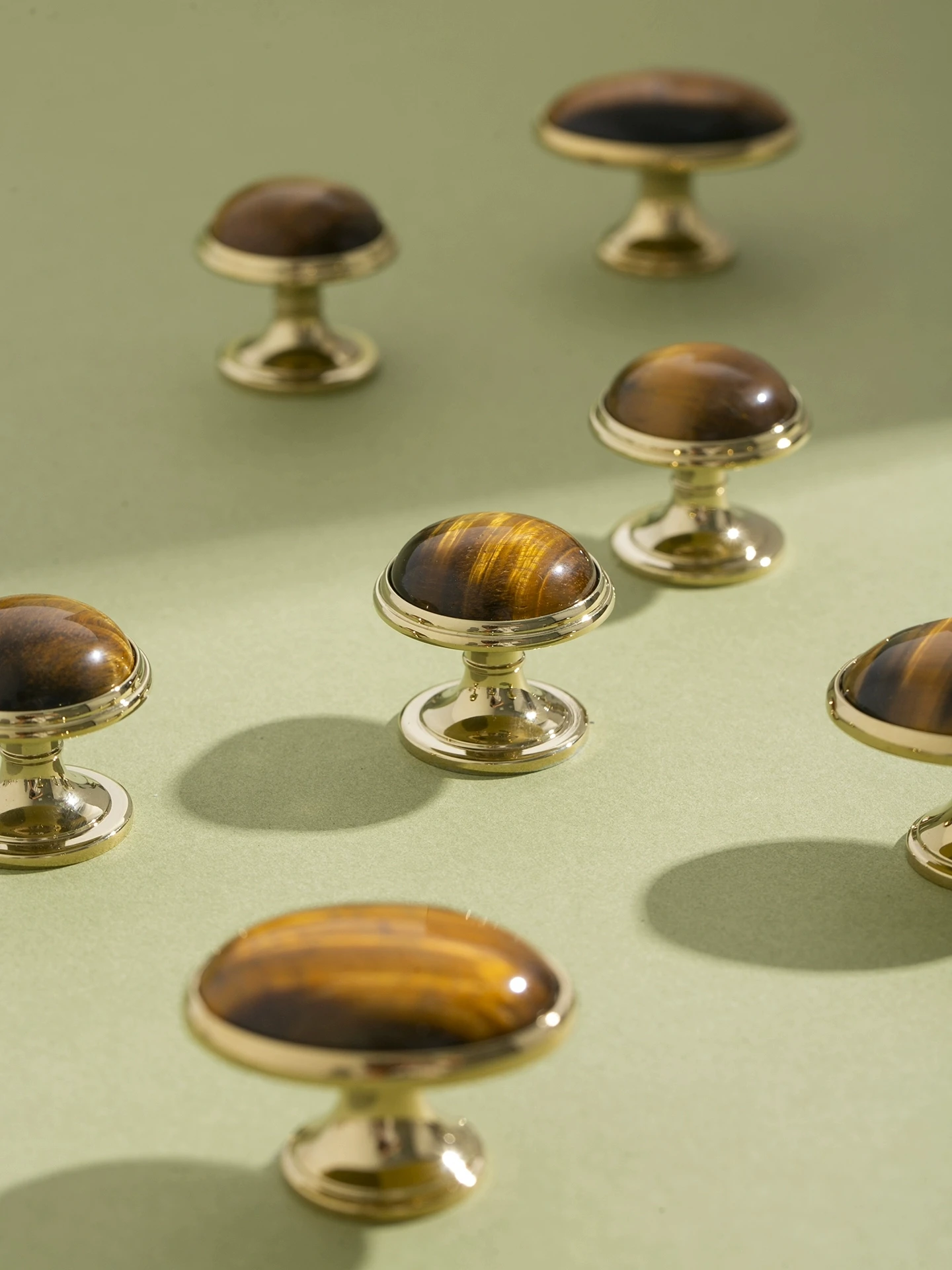 Furniture Brass Handles Knobs Gold/Silver Wardrobe Door Handles Cabinet Shoe Cabinet Drawer Brass Natural Stone Small Handles
