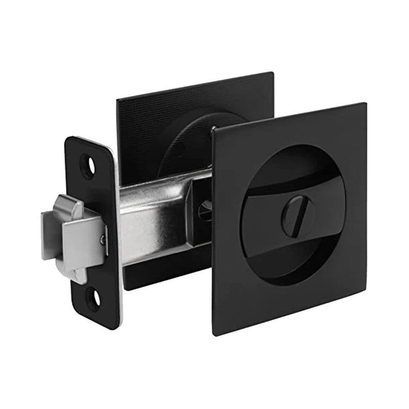 

Sliding Pocket Door Lock Matte Black Contemporary Privacy Square Pocket Door Hardware