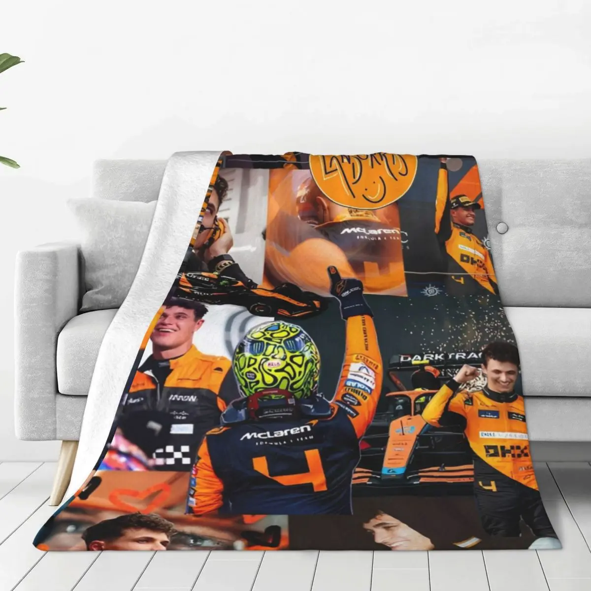 

Lando Norris Collage Blanket Sofa Bedroom Bed Home Office Nap Blanket Car Travel Picnic Blankets Gift