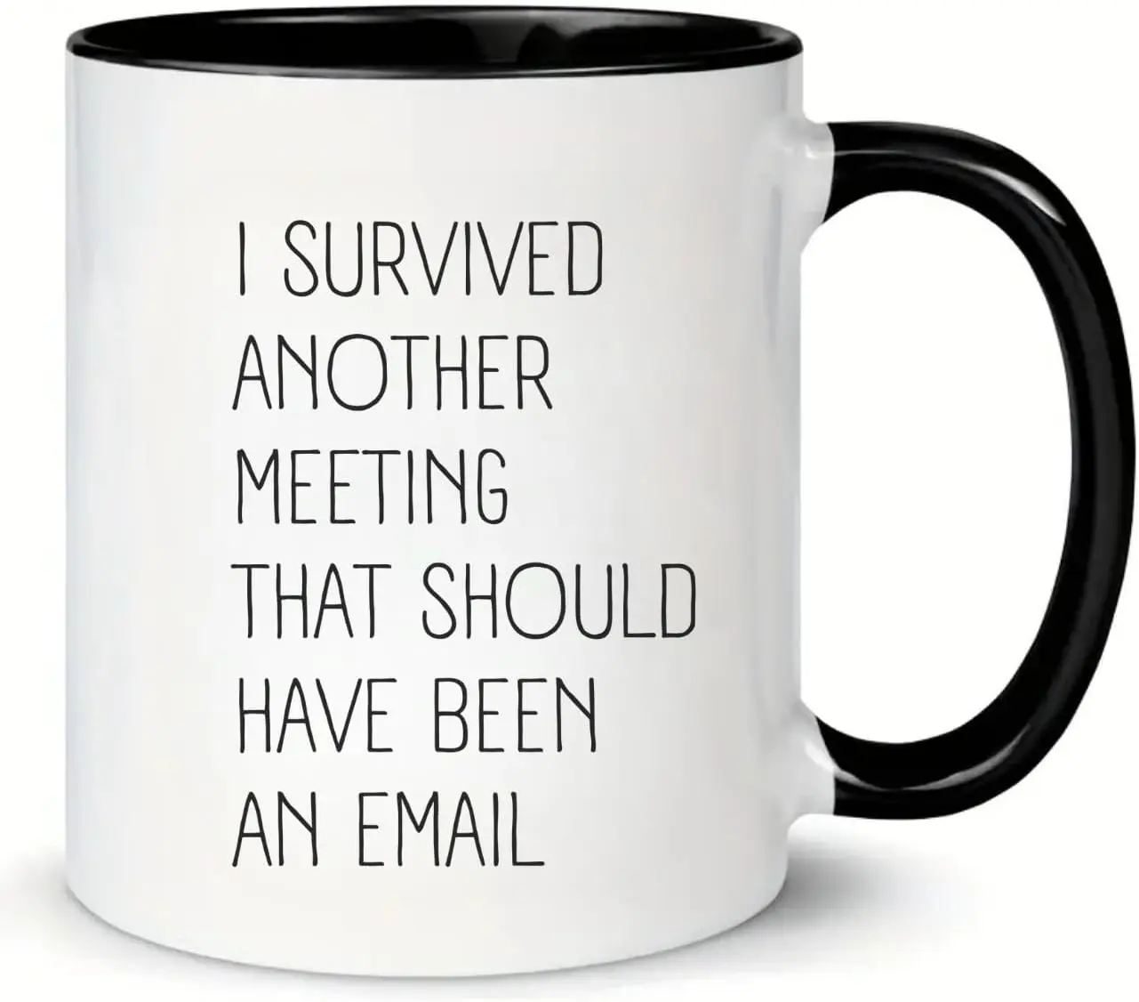 MissDaisy-Funny Coffee Mug I Survived Another Meeting that Should Have Been An Email Geek Counselor Valentines Friends Gadget Lo