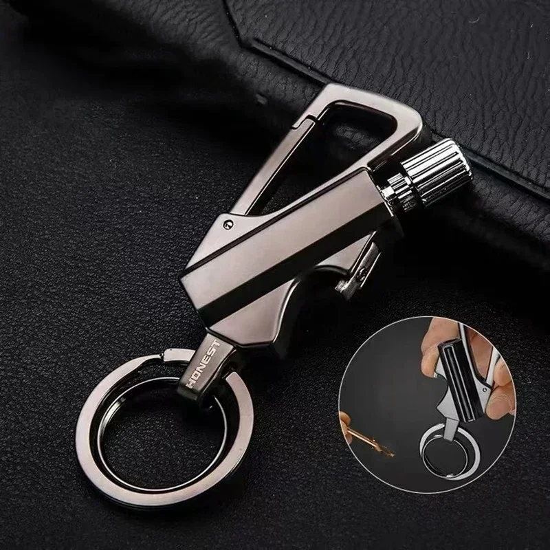 Multifunctional Keychain 10000 Times Match Kerosene Lighter Beer Bottle Opener Outdoor Portable Igniter Smoking Accessories