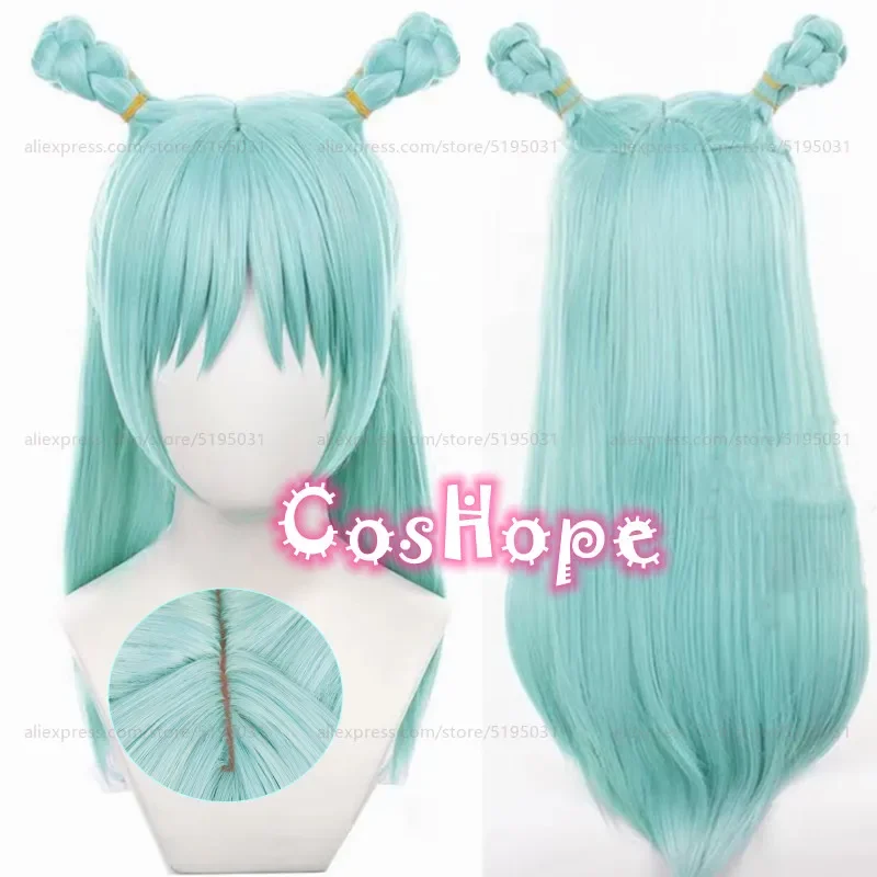 Hajime Kashimo Cosplay Wig 55cm Long Pre Braided Cyan Wig Cosplay Anime Cosplay Wig Heat Resistant Synthetic Wigs