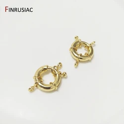 Jewelry Making Supplies 18K Gold Plated Brass Metal Round Spring Clasps Steering Wheel Sailor Clasp For Jewelry Fittings