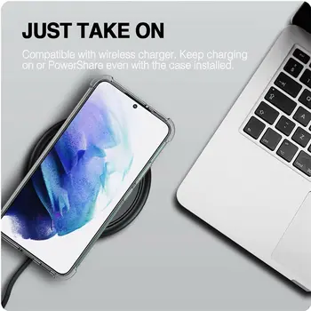 適用於三星 S25 S24 S23 S22 Ultra Plus S21 FE A51 A52S A54 A53 A16 的透明矽膠軟手機殼,附鏡頭,防震防撞邊框 10 最佳銷售 三星S21 FE手機殼 - №4