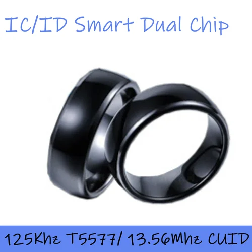 Anillo inteligente de doble Chip Ic Id, llave cambiable Rfid de 13,56 mhz 1k S50 Cuid Gen2, etiqueta de copia 125khz T5577, ficha de escritura duplicadora regrabable