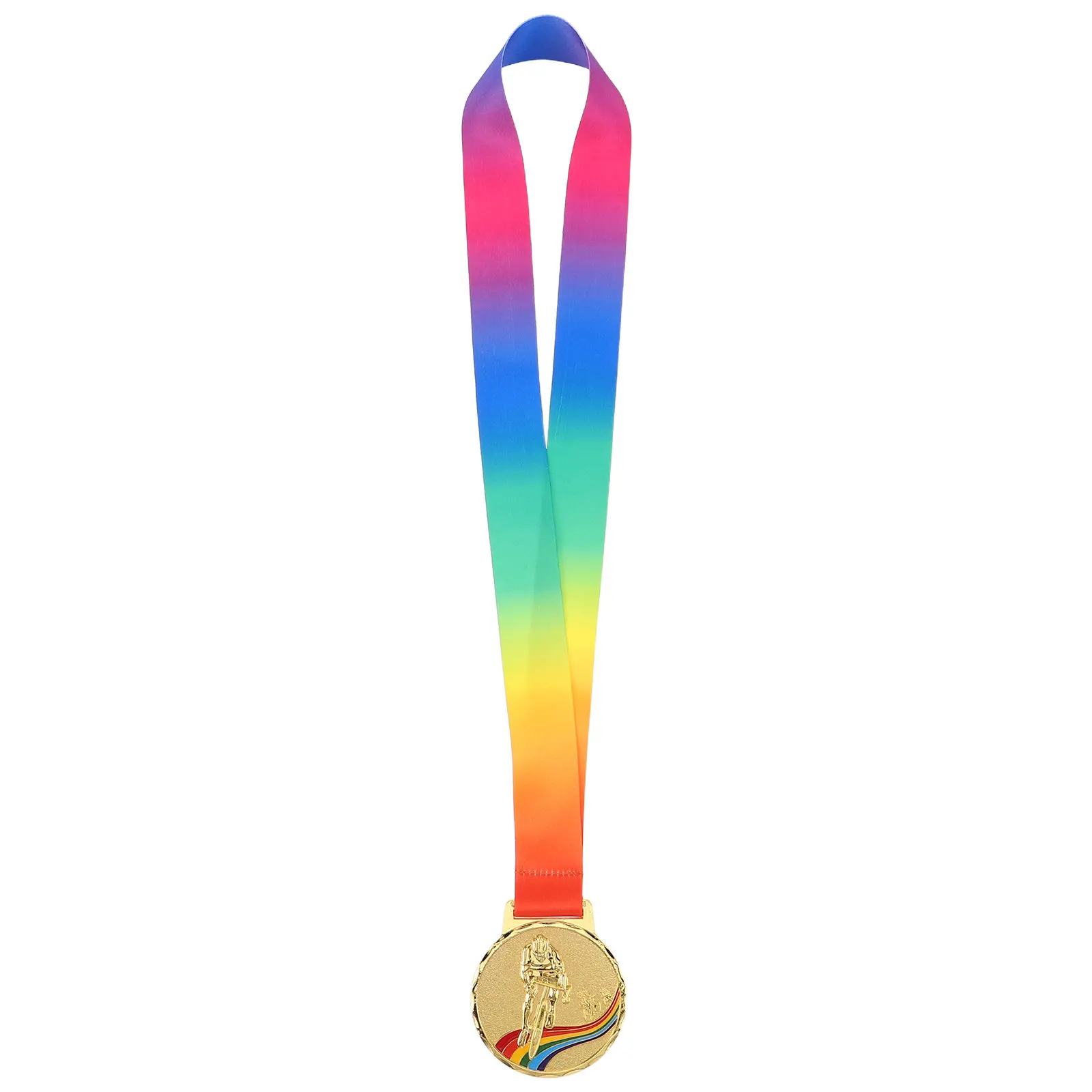 Gold Cycling Medal Metal Award for Biking Achievements First Place Ribbon Cycling Competition Event Championship Winner Award