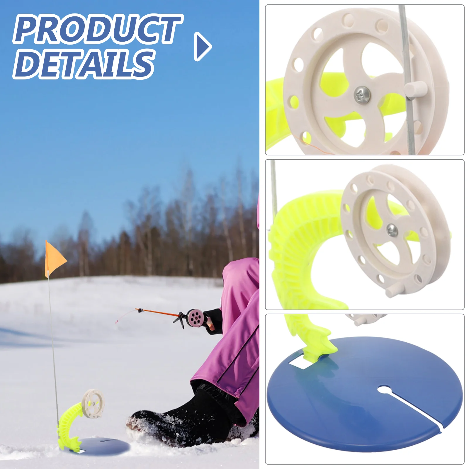 2 Pcs Ice Fishing Tip-up Foldable Winter Flag Angling Supplies Flags Abs Professional Angler