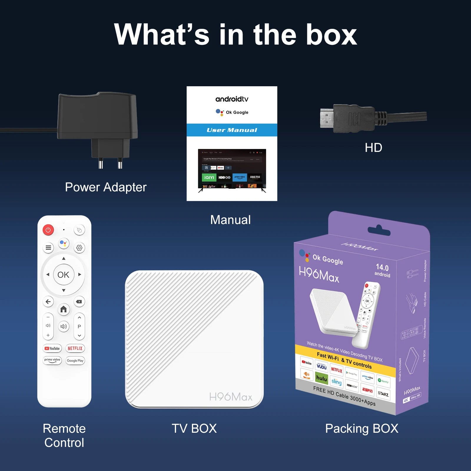 Android 14 Smart TV Box H96 Max H313 Allwinner H313 Quad Core 2GB 16GB 8GB Sterowanie głosowe WIFI6 HDR 4K Youtube Set Top Box