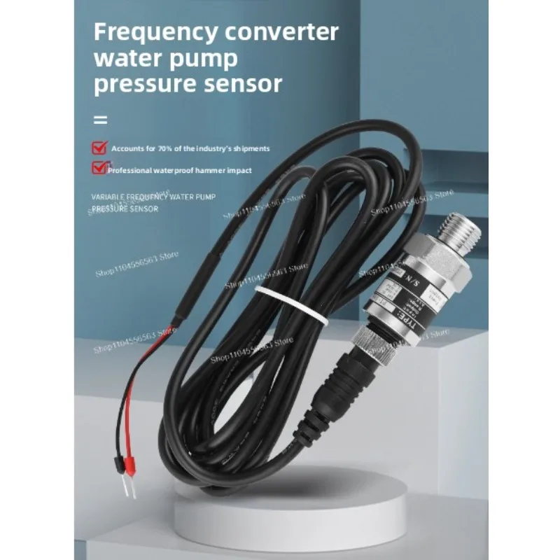 Booster Pump Pressure Sensor Transmitter, 4-20mA Output, G1/2 G1/4 M20*1.5mm Thread, for Pump Inverter & Water System