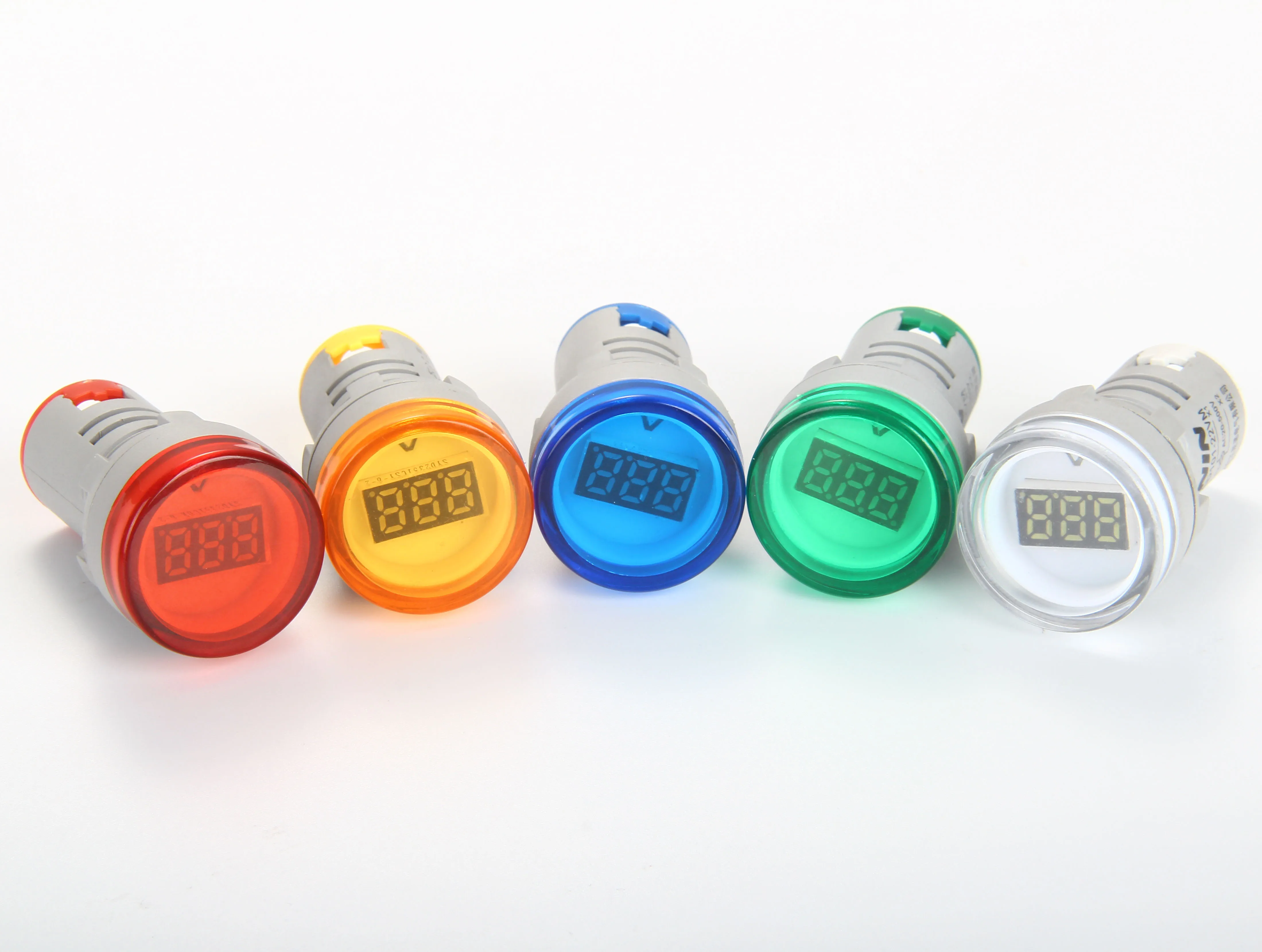 1PCS AD101-22VM Circular Digital Tube Digital Voltmeter Signal Light Indicator LED Highlight Aperture 22mm AD16-22VM