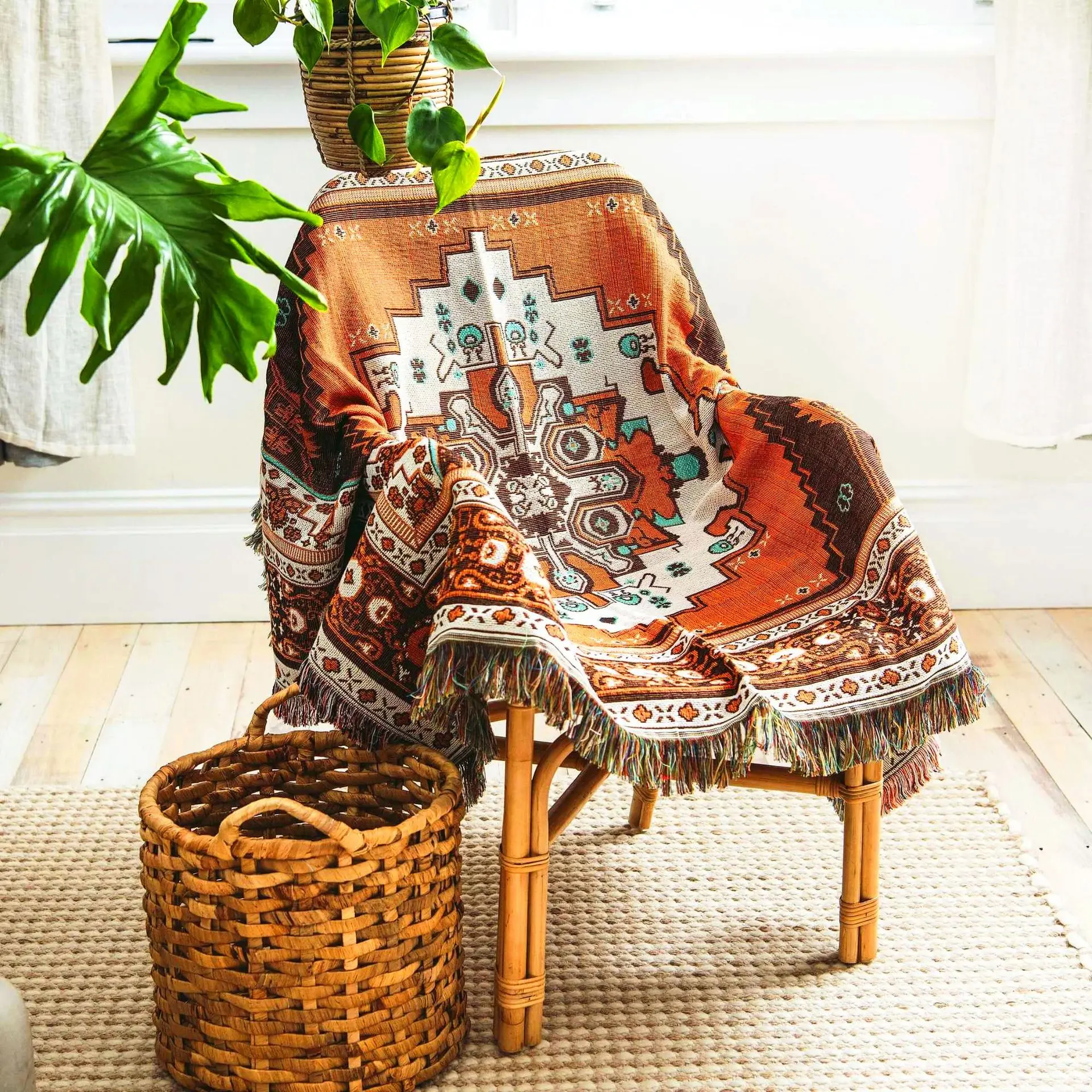 American Knitted Blanket Bohemian Decorative Blanket Sofa Siesta Shawl Blanket Tablecloth Blanket Outdoor Picnic Blanket