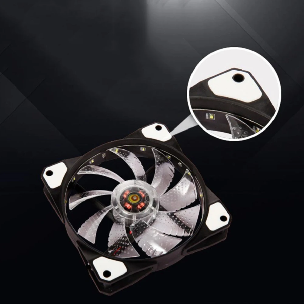 12CM RGB LED PWM 빛 열 방출 팬 12V DC 15 조명 컴퓨터 케이스 냉각 팬
