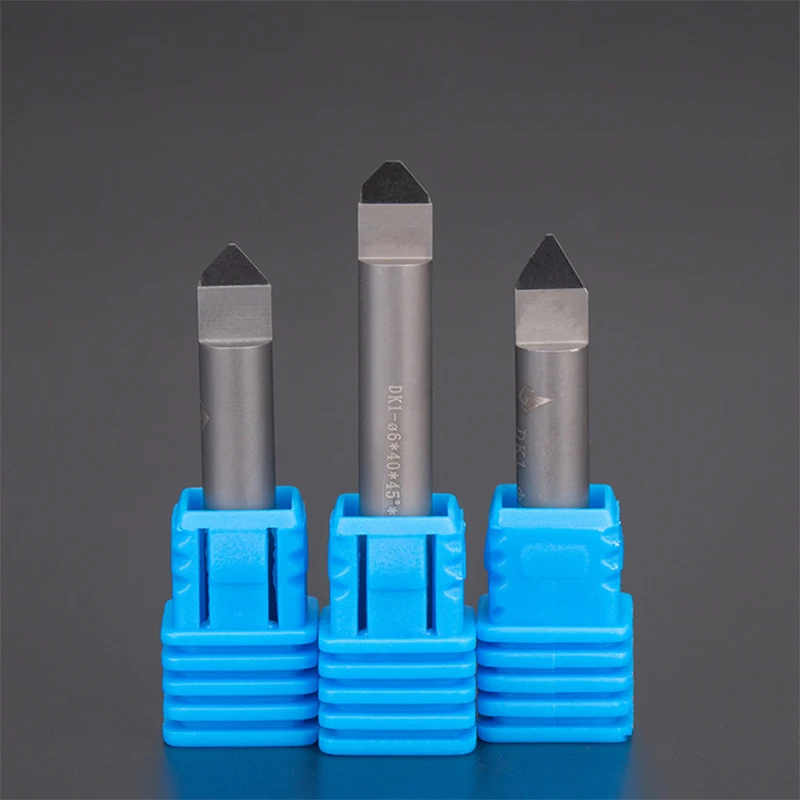 0.2~1.0mm 30/35/40/45 Degree Half Angle PCD Tipped Router Bit V-Shaped Engraving Bit CNC Tapered Cutter for Marble Granite Stone