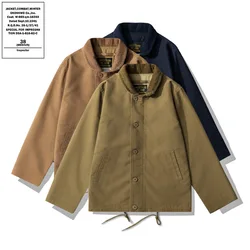 OKONKWO-Navy N 1 Deck Jacket, Thin Stand up Collar Coat, Outdoor Trekking Training, Fitness Sports, Camping Blazer, Workwear