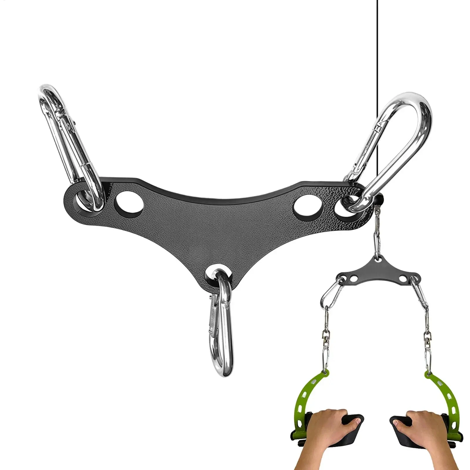 High-position pull-down bar adapter Heavy Duty Fitness Pulley Connector Cable Machine Attachment Adapter with 2 Hooks