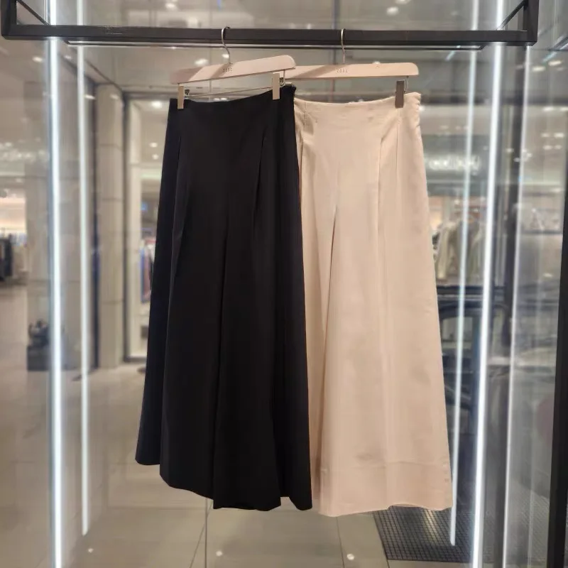 Casual Wide Leg Pants Loose Fit Mixed Linen Clean And Neat Commute Cotton Linen Blend Trousers Versatile Ladies Straight Leg ...