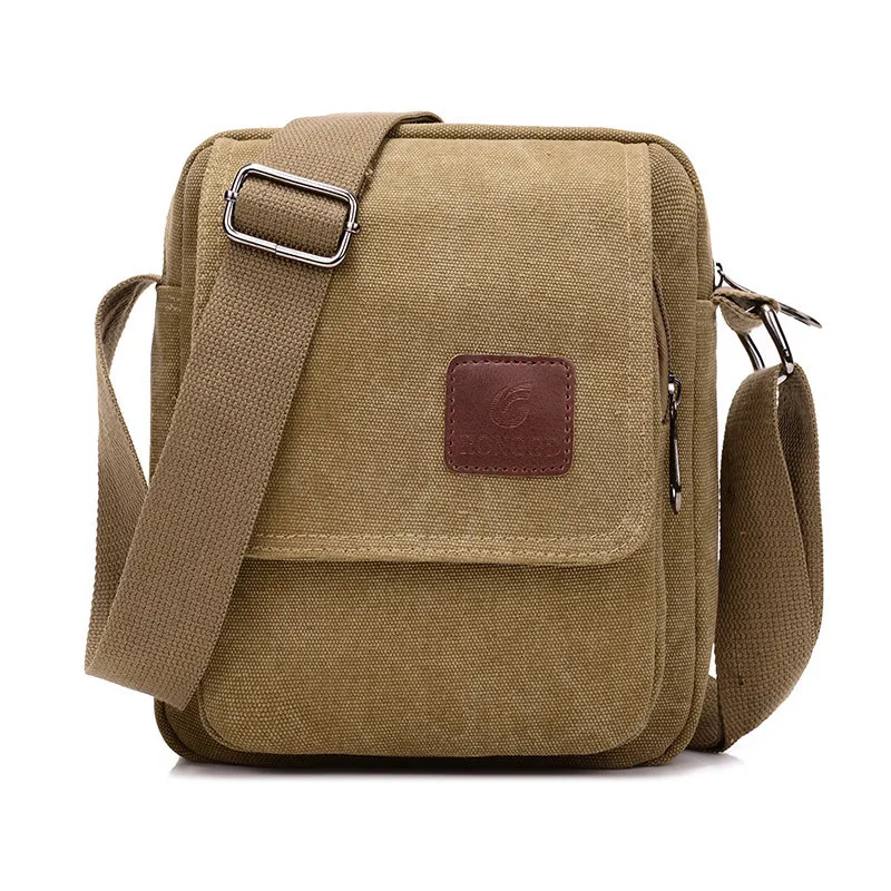 Outdoor Canvas Shoulder Messenger Bags Tactical Military Crossbody Bag Multi-pocket Daily Commuting Wallet Vintage Sling Bags