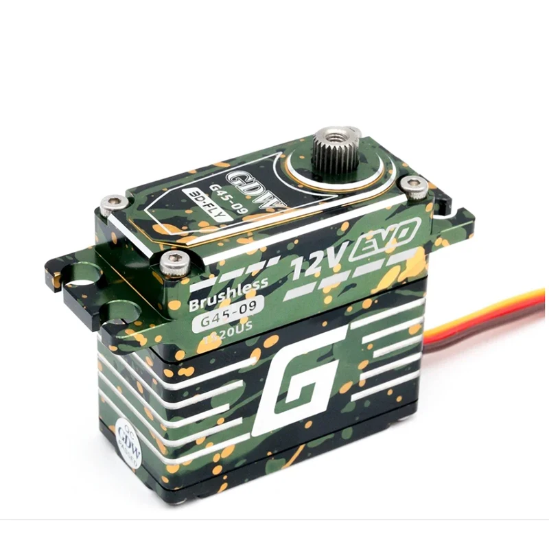 GDW RC Servo G45 45Kg 0.09Sec 12V HV High Torque Full Metal Digital Brushless Narrow Frequency Servo  For Helicopter Lock Tail