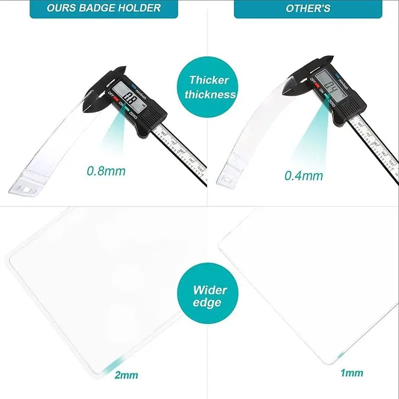 【CYBER MONDAY】10X Heavy Duty Retractable Badge Holder Reel with Belt Clip Key Ring and Waterproof ID Card Holders for ID Name Ca