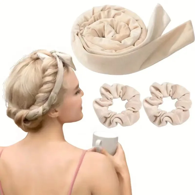 

Бесшумная повязка-бигуди для завивки волос без нагрева, ленточные бигуди, шелковые резинки для ленивой завивки, мягкая повязка для сна, инструменты для укладки волос