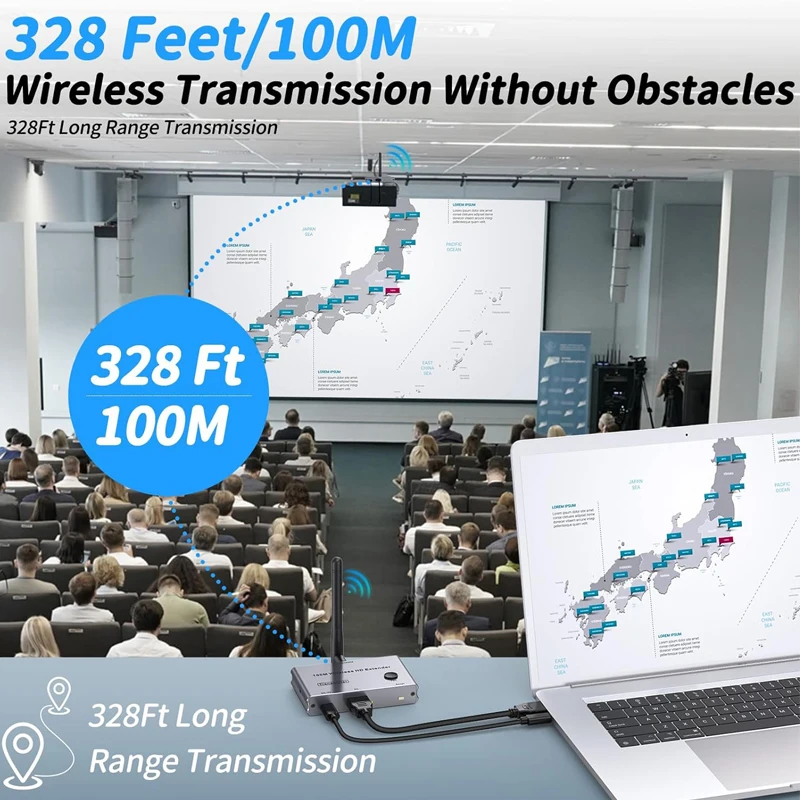 Receptor de pantalla Wifi, transmisor inalámbrico HD, dispositivo inalámbrico de la misma pantalla, extensor inalámbrico de 100M, mirroring multidispositivo