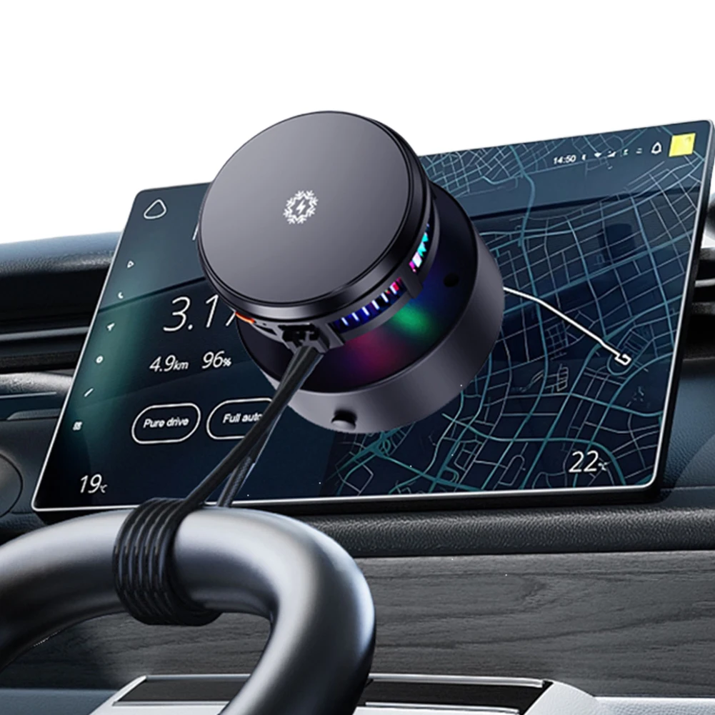 Vacuum Magnetic Car Mount Mobile Phone Holder 3 Levels Adjustable Temperature Drop Suction Mobile Phone Holder Rotatable