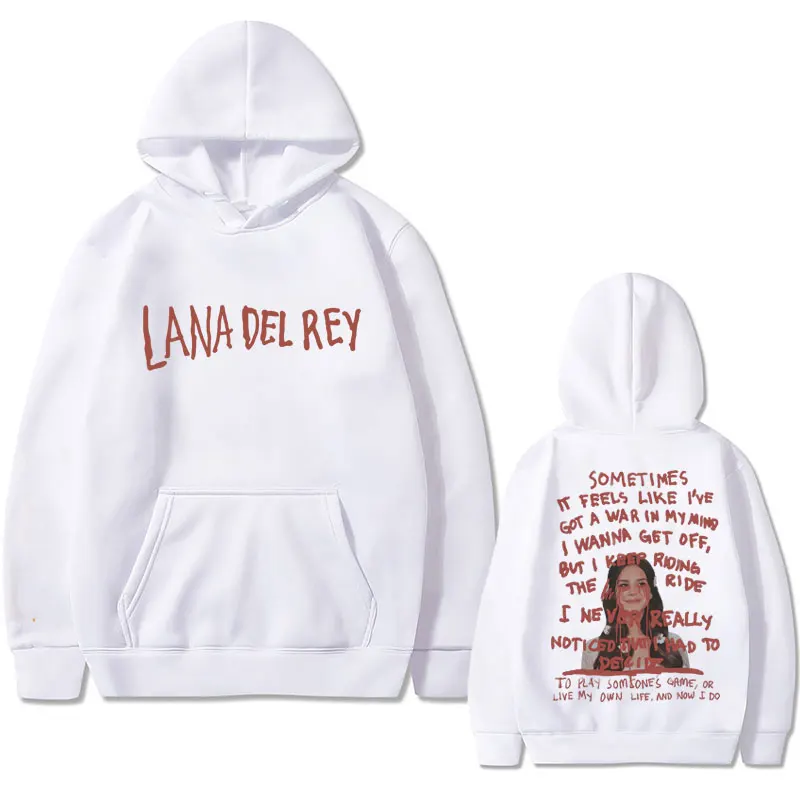 Singer Lana Del Rey Get Free Lyrics Graphic Print Hoodie Men Women Fashion Vintage Sweatshirt Unisex Casual Oversized Hoodies