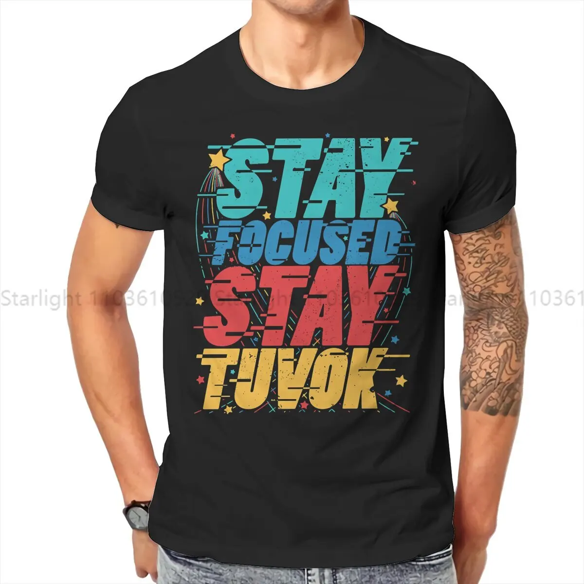 

Starr Trrekk Creative TShirt for Men Stay Focused Tuvok Round Collar T Shirt Personalize Gift Tops