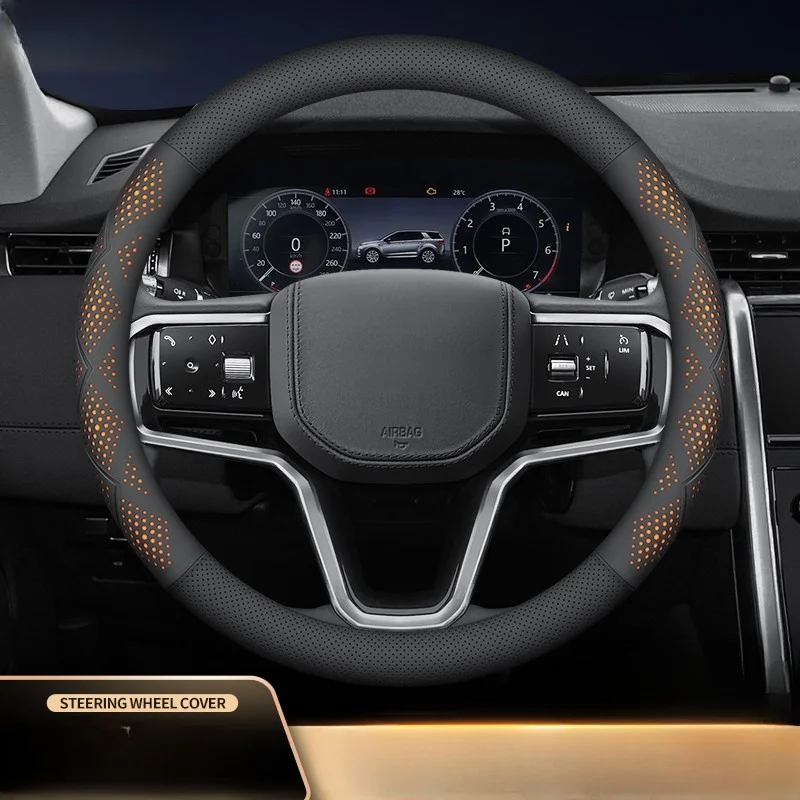 Car Steering Wheel Non-Slip, Sweat-Absorbent, Ultra-Thin, D-Shaped Handle Cover, Breathable, Suitable For All Seasons, Genuine