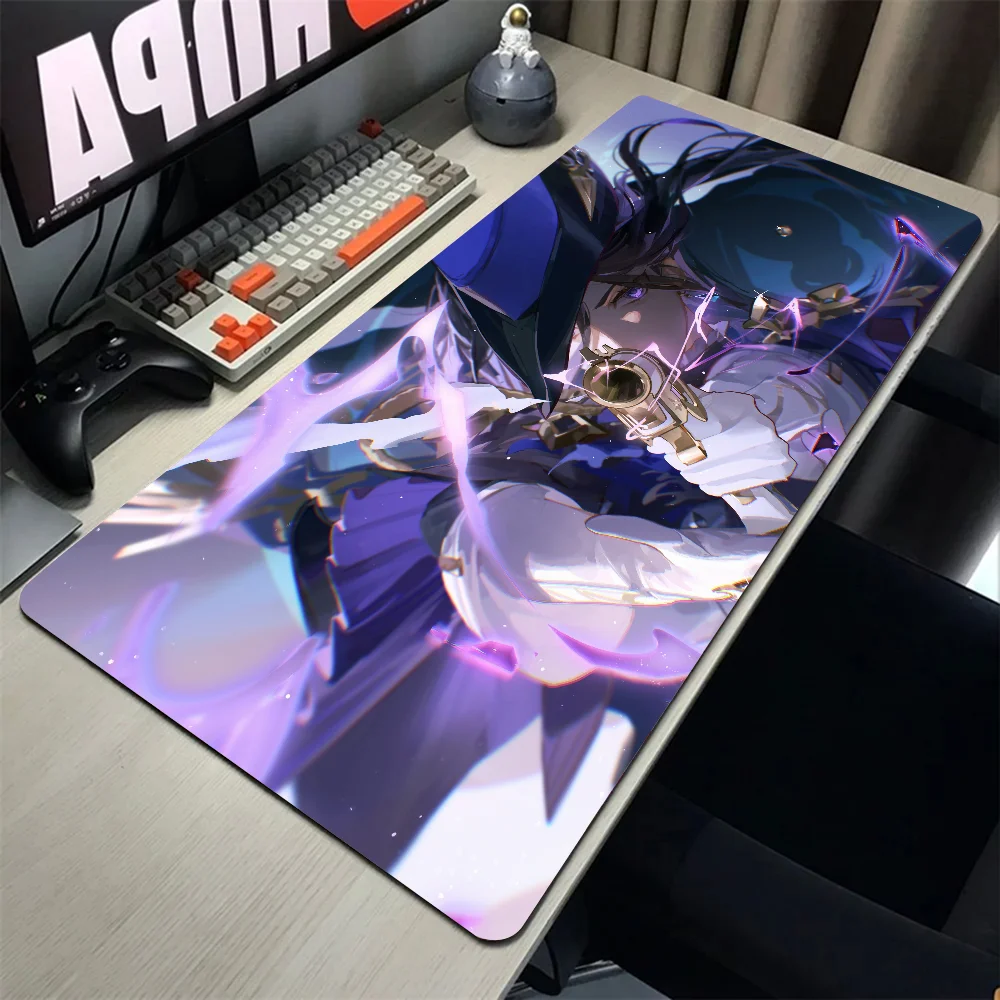 Imagem -04 - Clorinde Genshin Impact Mousepad Mouse Mat Mesa Tapete com Pad Acessórios para Jogos Prime Xxl