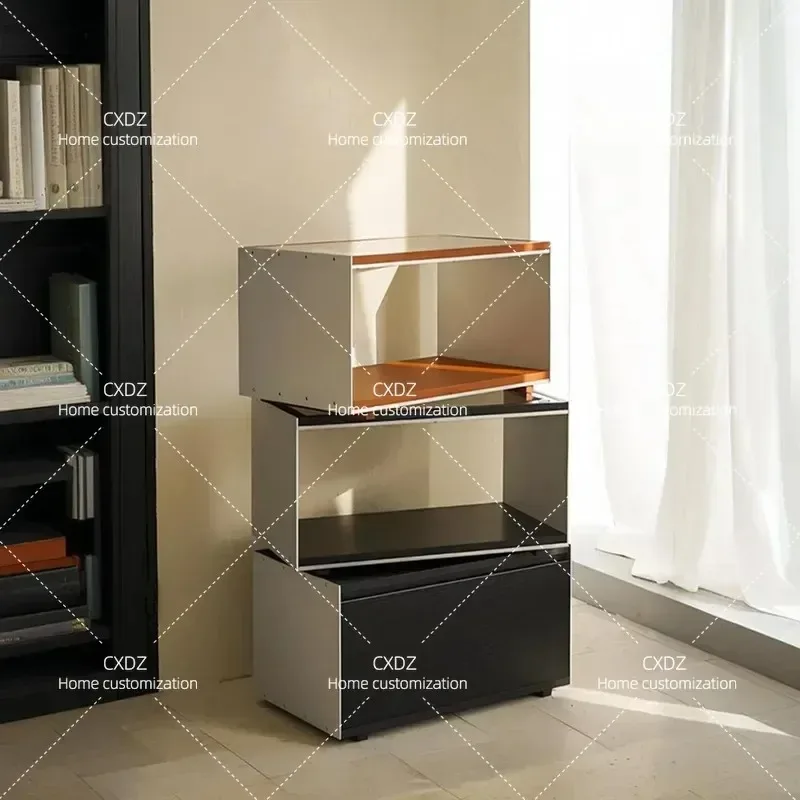 Silver Moon Solid Wood Module Combination Cabinet Middle Antique Living Room Dining Side Cabinet Storage TV Cabinet Bucket