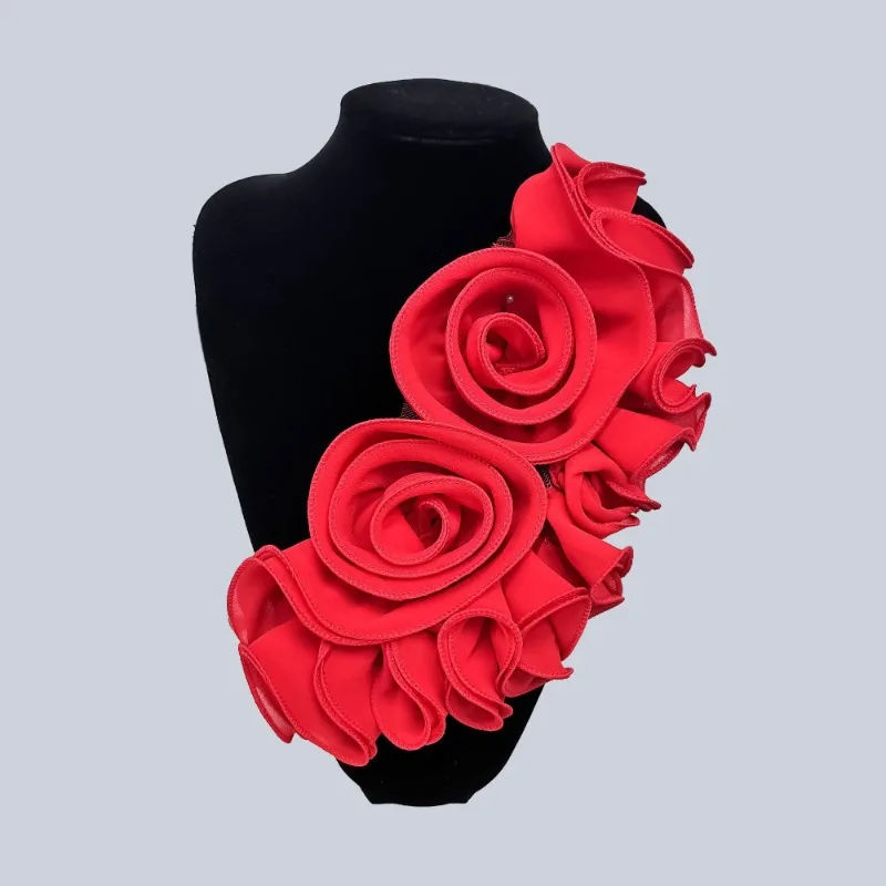 Manual Three-dimensional Flower Brooch Decoration Lace Chest Flower Mesh  Women's DIY Wedding Dress Pin Accessories Corsage