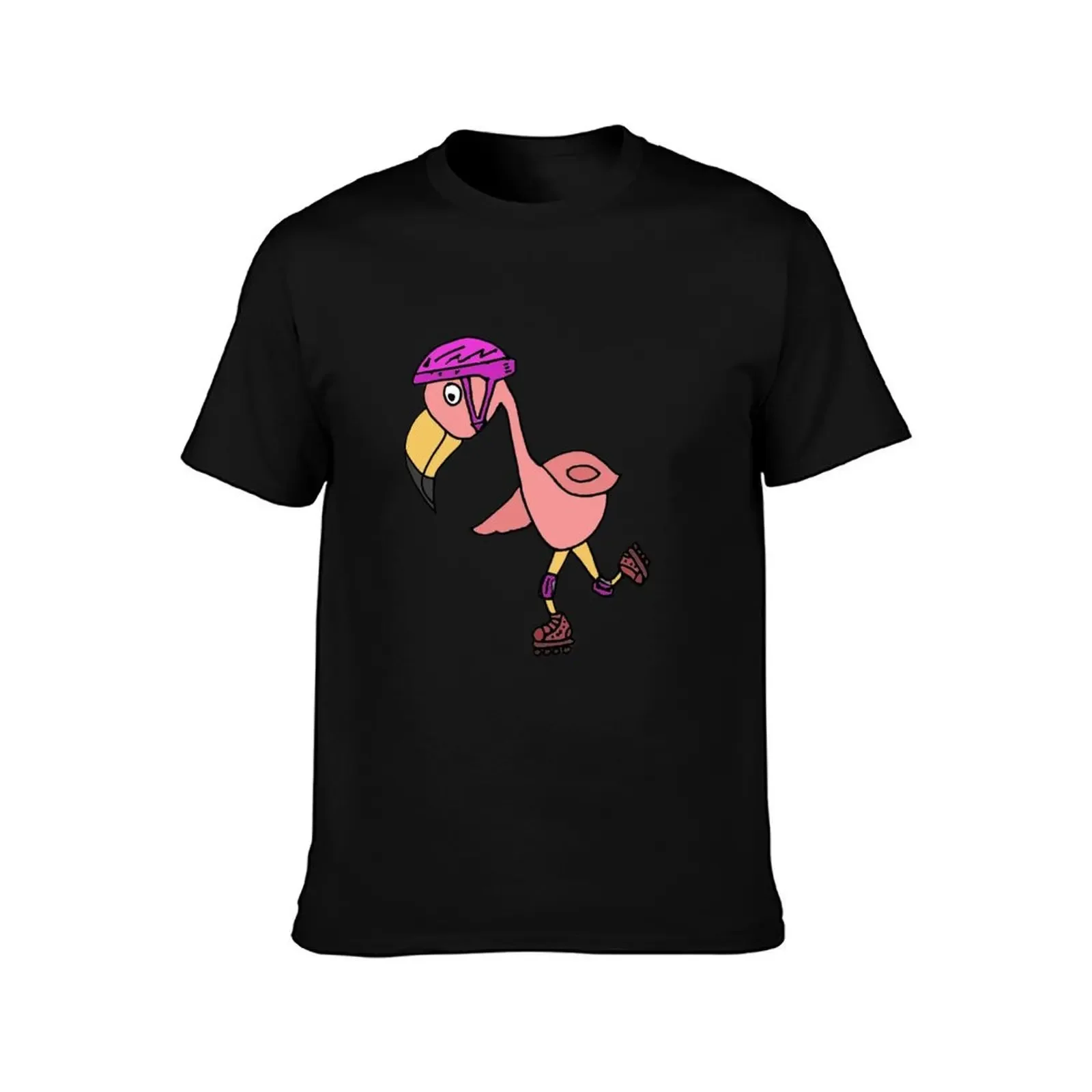 Cool Flamingo Rollerblading T-Shirt animal prinfor boys anime figures plain t shirts men