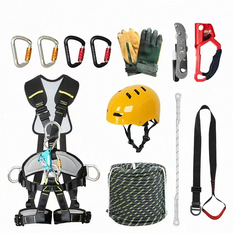 High Altitude Safety Rope Ascending and Descending Suit Rescue Escape Five-point Safety Belt Polyester Power Construction