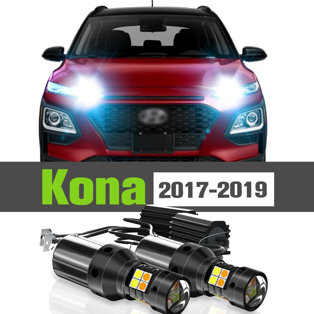 

2x LED Dual Mode Turn Signal+Daytime Running Light DRL Accessories Lamp For Hyundai Kona 2017 2018 2019