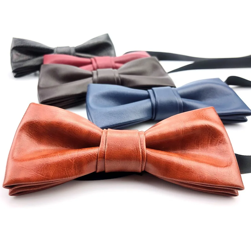 بسيطة بلون بو الجلود ربطة القوس فيونكة لينة محكم الرجال ربطة العنق Bowknot الإبداعية الرجعية قميص ربطة عنق