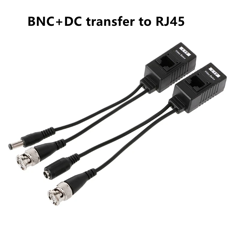 5Pairs BNC To RJ45 Passive Video Balun Power + Audio Full HD CCTV Twisted Pair Transceiver For AHD CVI TVI CVBS Camera