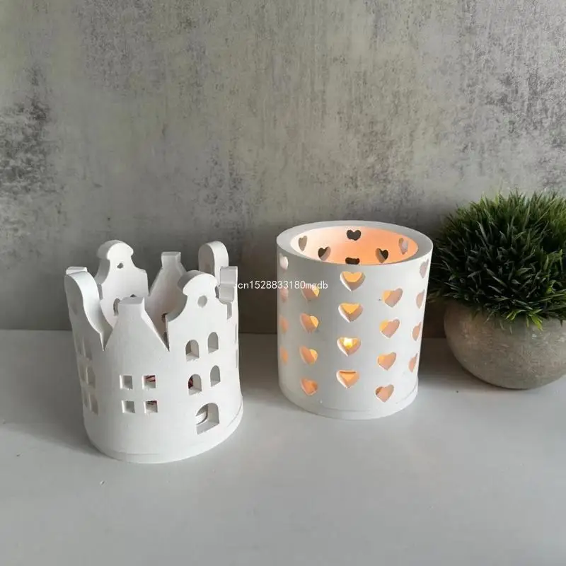 Ringlike oco casa castiçal moldes oco coração tealight titular moldes para tealight titular vela arte dropship