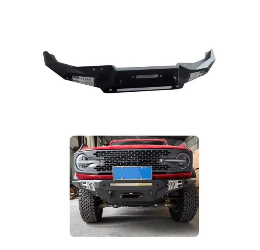 

NEW Deluxe 4x4 Accessories Off-Road Modular Textured Black Front Rear Bumper with Winch Bracket for Ford Bronco