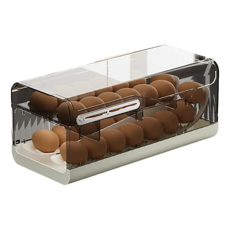 

Fridge Egg Rack Auto Rolling Refrigerator Rack For Eggs Automatic Scrolling Egg Rack Holder For Kitchen Refrigerator Cabinets