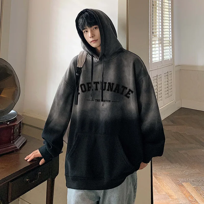 

Unisex Vintage Retro Streetwear Gradiant Faded Hoodie Men Oversized Hiphop Harajuku Grunge Hoodie