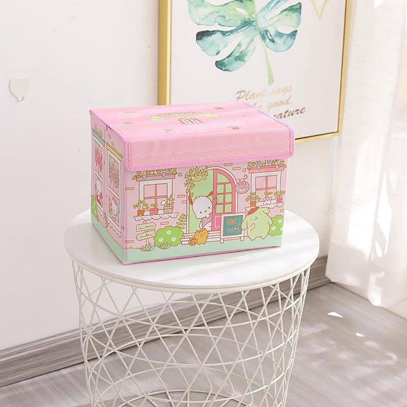 Cute Cartoon Anime Storage Box My Melody Cinnamoroll Kuromi Hello Kitty Box Foldable Clothes Socks Organizer Sundries Basket