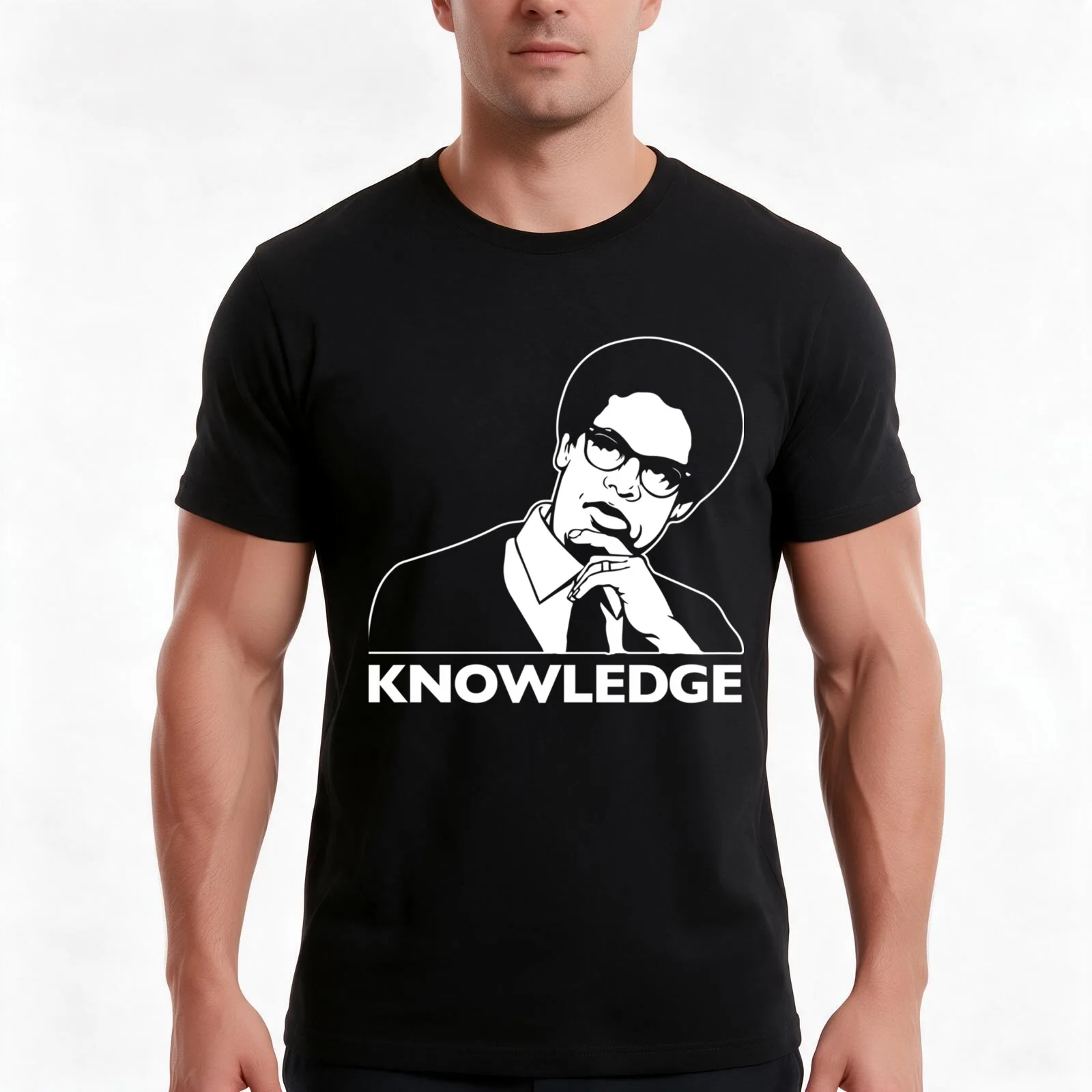 Sowell Knowledge Relaxed Fit T-Shirt, Summer Casual Cotton Tee, Oversized Streetwear Tops, Vintage Graphic Print, 100% Cotton