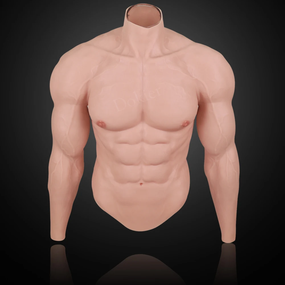 

Dokier Plus Size Realistic Silicone Fake Muscle Realistic Macho Muscle Suit Simulation Muscles Cosplay Transgender