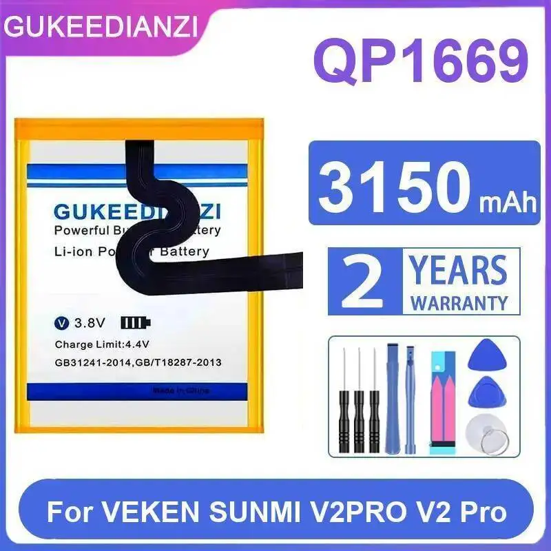 

Mobile Phone Battery For Veken Sunmi V2 Pro Good Low-Temperature Performance QP1669 3150Mah